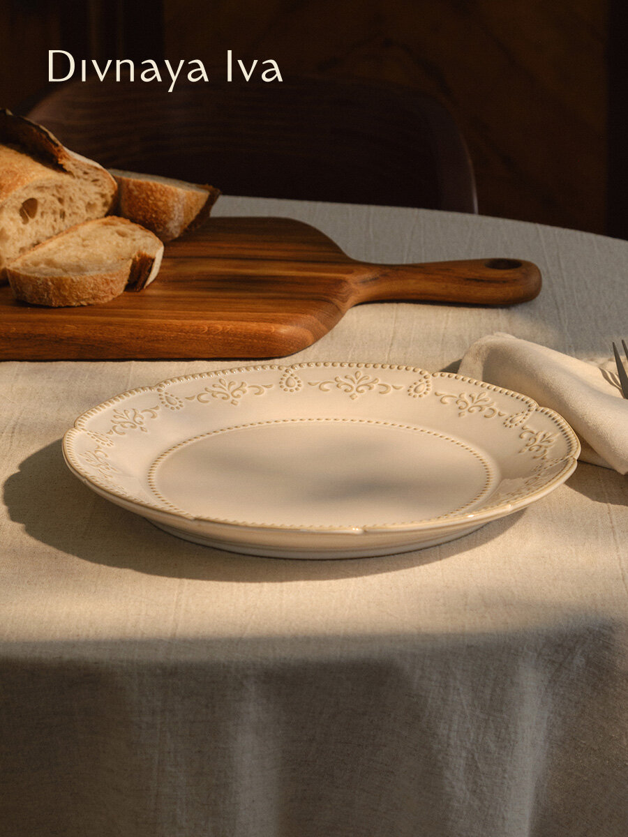 Тарелка десертная, фарфор, диаметр 21 см, плоская тарелка, тарелка для сервировки, Divnaya Iva