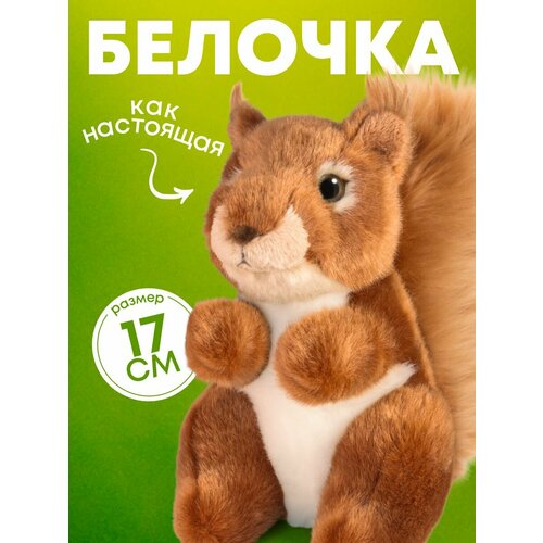 фото Мягкая игрушка реалистичная плюшевая белочка maxitoys