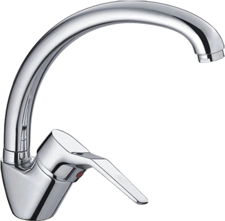 Смеситель для кухни Haiba HB63 HB4163-2 с поворотным изливом, хром, глянцевый, однорычажный, латунный, с керамическим картриджем