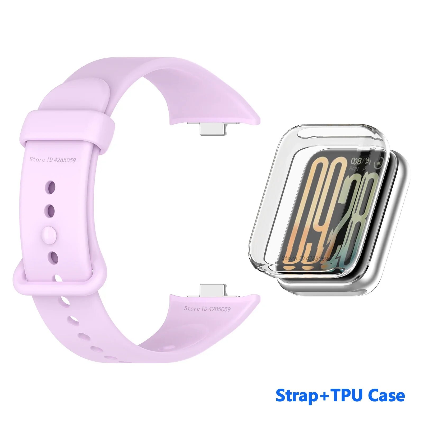 Ремешок и чехол для Xiaomi Mi Band 8 Pro, Light purple Suit