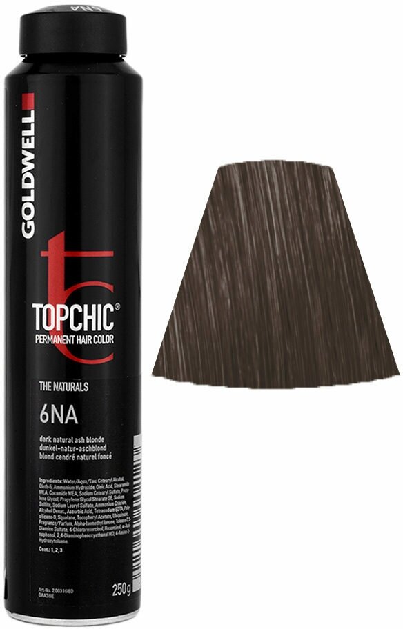 Goldwell Topchic стойкая крем-краска для волос, 6NA пепельный темно-русый натуральный, 250 мл