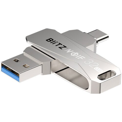 Флэш-накопитель BlitzWolf BW-UPC2 2 in 1 Type-C USB3.0 Flash Drive 128GB Silver