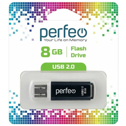 USB флешка Perfeo USB 8GB C13 Black usb флешка perfeo usb 32gb c13 black