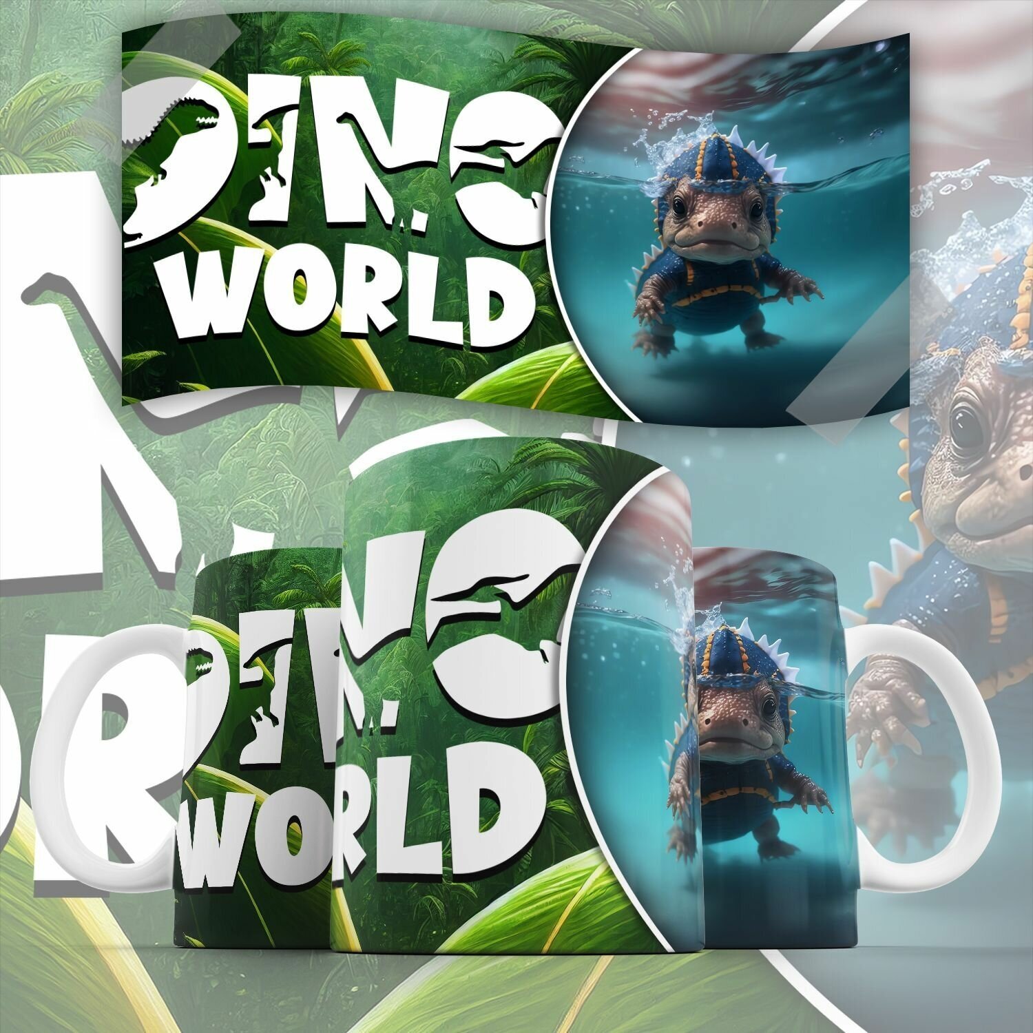 Кружка "Dino World / Мир динозавров" Forte Print 330мл