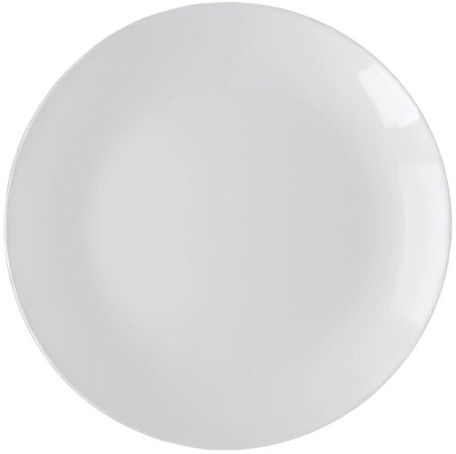 Тарелка обеденная 265мм, белая, опаловое стекло Сфера