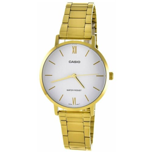 наручные часы casio collection casio mtp vt01g 7b золотой белый Наручные часы CASIO LTP-VT01G-7B, белый, серебряный