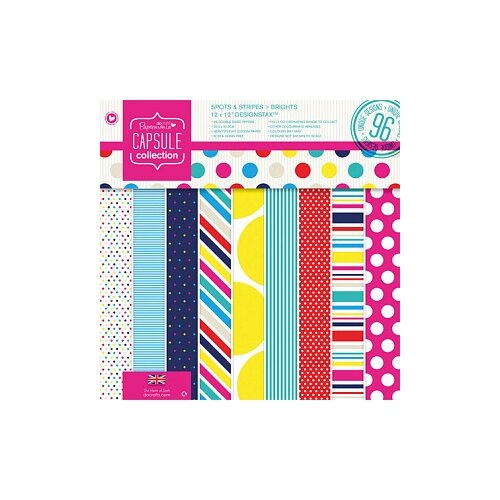 Бумага docrafts 30,5 х 30,5 см, 48 листов, PMA160204, Spots & Stripes Brights 48 л.