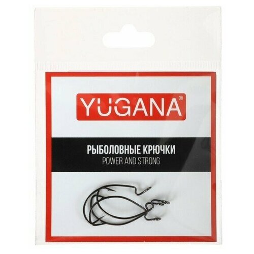 Крючки офсетные YUGANA Wide range worm big eye, № 8, 4 шт.