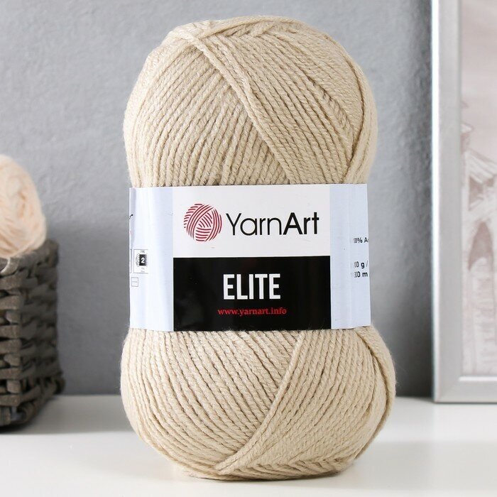 Пряжа YarnArt "Elite" 100% акрил 300 м, 1 шт, 100 г 848 бежевый (9465060)