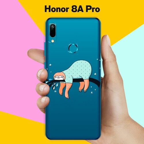 Силиконовый чехол Ленивец на ветке на Honor 8A Pro силиконовый чехол ленивец на ветке на honor 9x