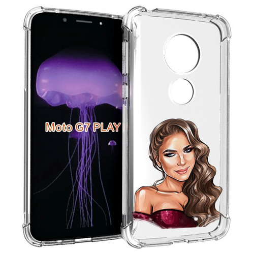Чехол MyPads девушка-с-улыбкой женский для Motorola Moto G7 Play задняя-панель-накладка-бампер
