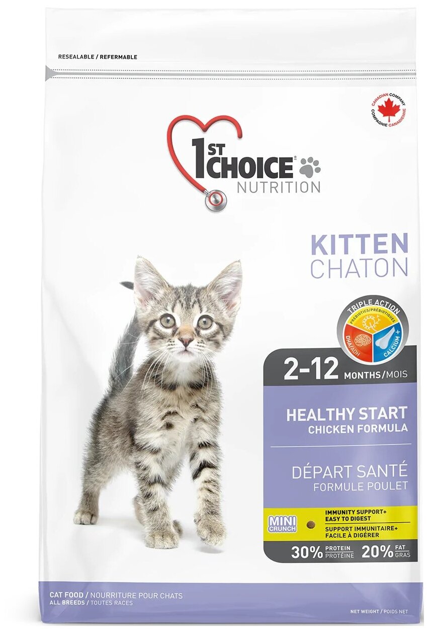 1ST CHOICE Kitten сухой корм для котят, Цыплёнок 2.72 кг.