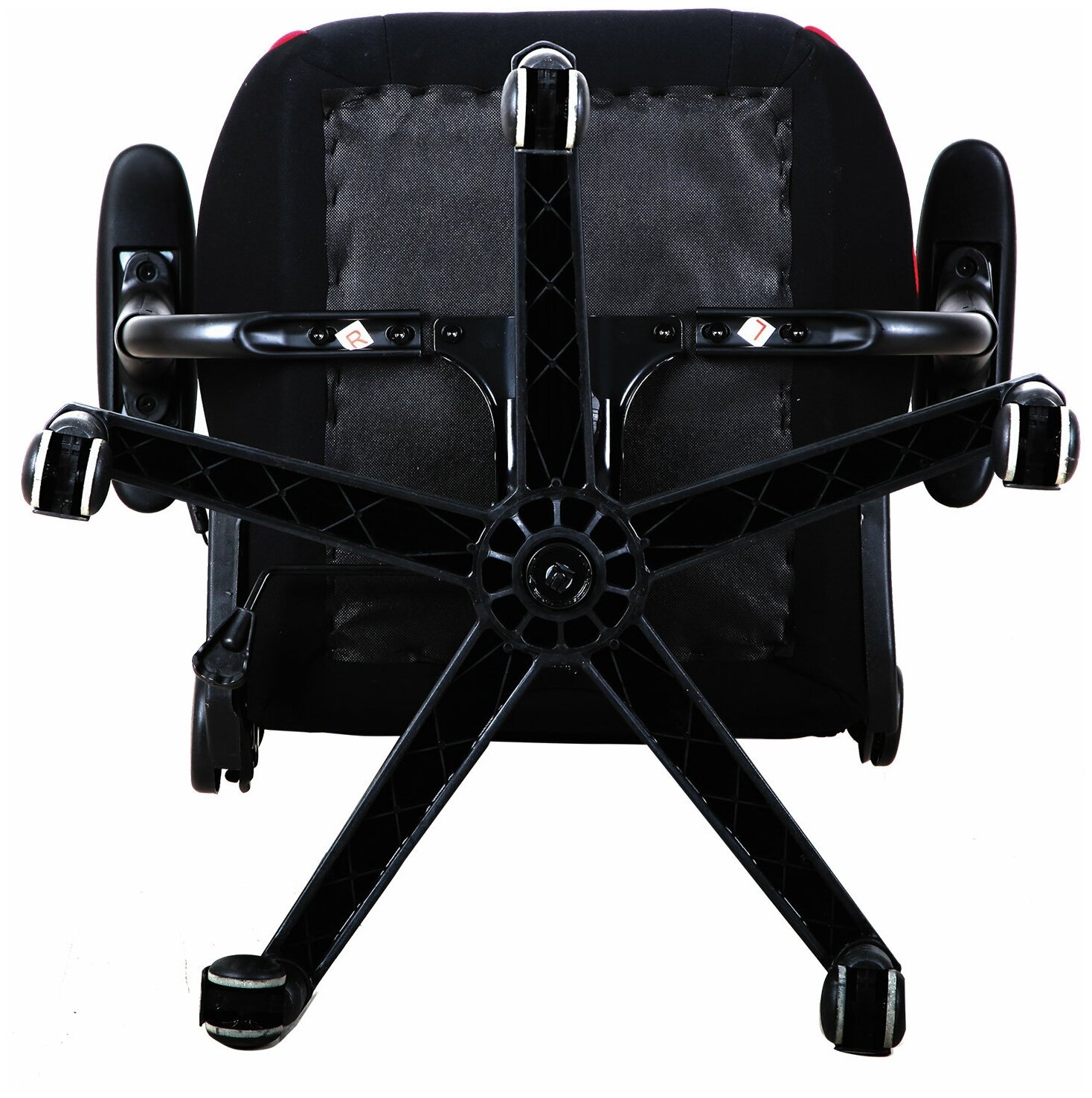 Кресло офисное BRABIX "GT Racer GM-101", подушка, ткань, черное/красное - фотография № 7