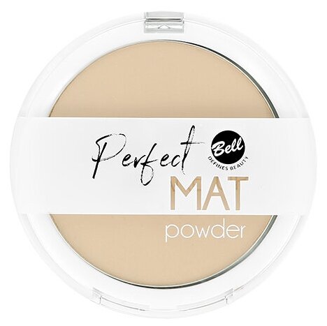 Пудра компактная для лица `BELL` PERFECT MAT POWDER тон 04 фиксирующая, матирующая