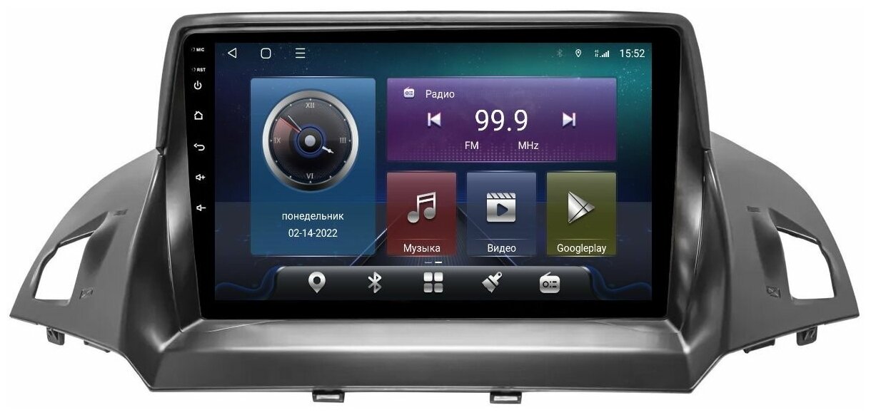 Магнитола CRS-300 Форд Куга 2 Ford Kuga II 2012-2019 - Android 13 - Процессор 8 ядер - Память 6+128Gb - Carplay - DSP 36 полос - 4G(Sim)
