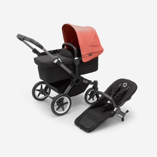 Детская коляска 2 в 1 Bugaboo Donkey5 Mono Graphite/Midnight black/Sunrise Red детская коляска 2 в 1 bugaboo fox3 black midnight black sunrise red