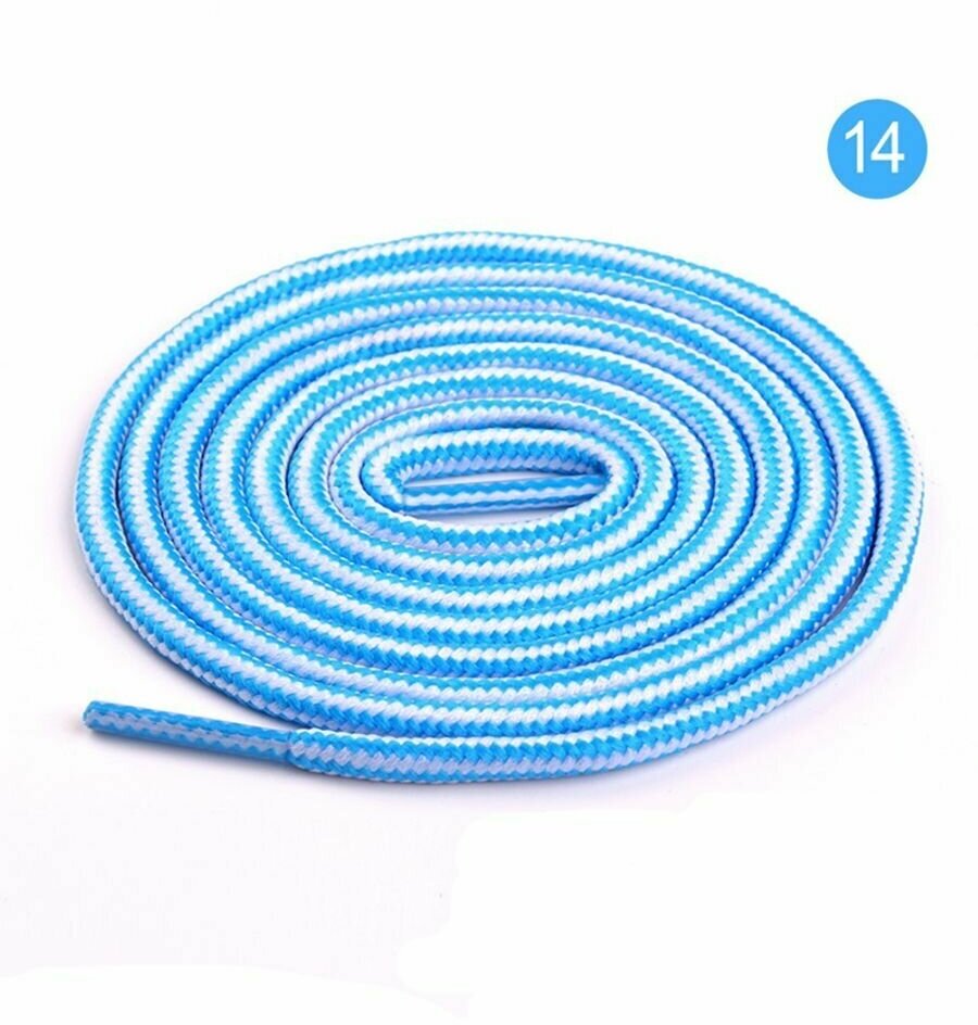 Шнурки / Street Soul / Круглые двухцветные шнурки 1200 x 4 мм / бело-голубой