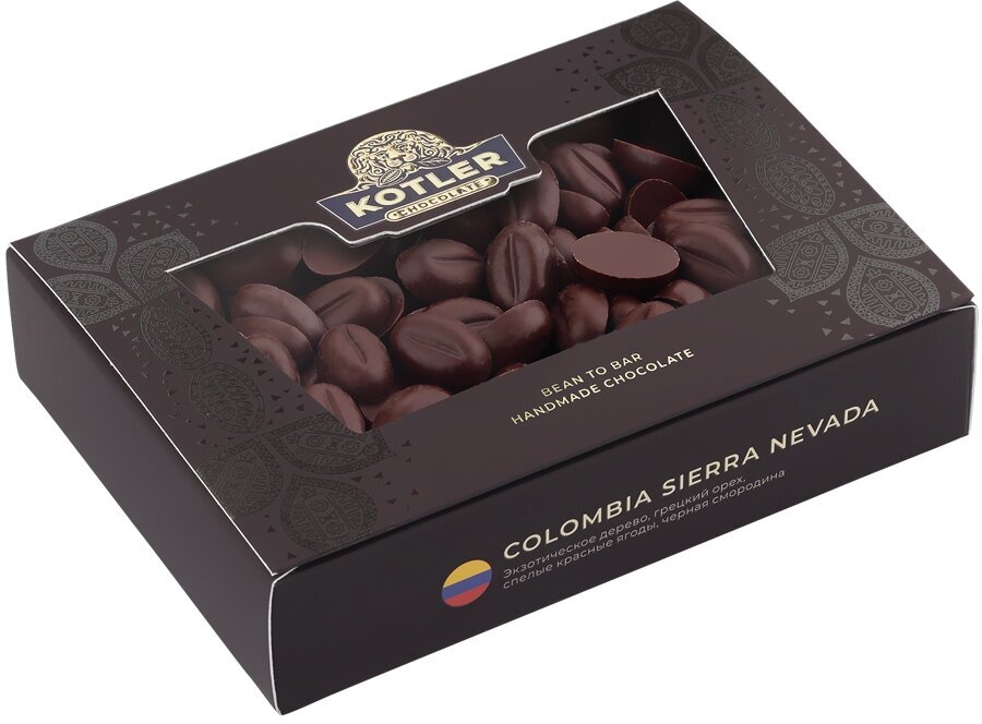 KOTLER Chocolate COLOMBIA, BEAN TO BAR, Горький натуральный подарочный шоколад в дизайнерской упаковке - фотография № 1