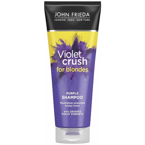 Интенсивный Шампунь John Frieda Sheer Blonde Violet Crush с фиолетовым пигментом для нейтрализации желтизны блонд оттенков 250 мл.