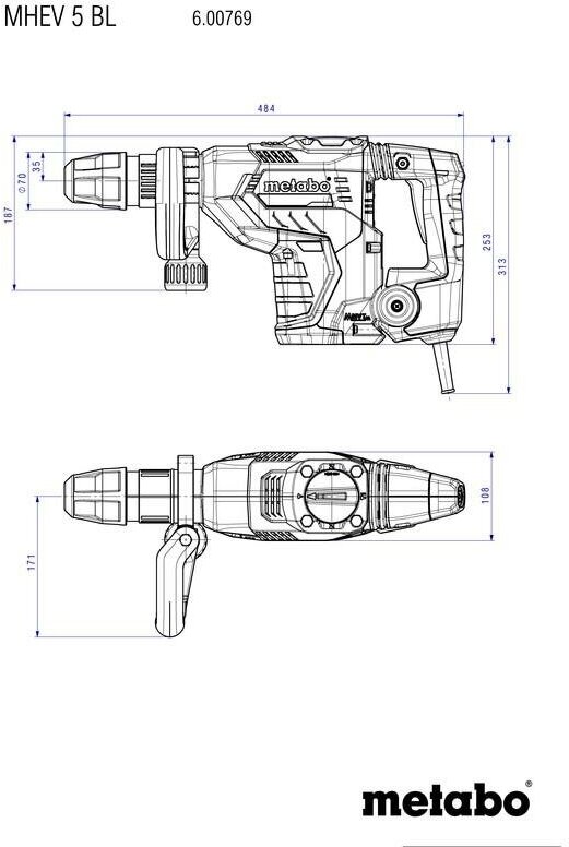 Электромолоток Metabo MHEV 5 BL - фотография № 4