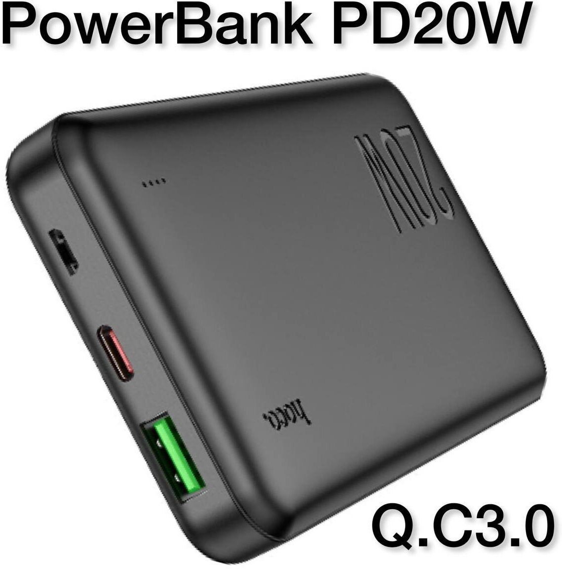 Внешний аккумулятор Hoco Power Bank J87 10000mAh 2xUSB PD 20W + QC 3.0 Black 6931474761019