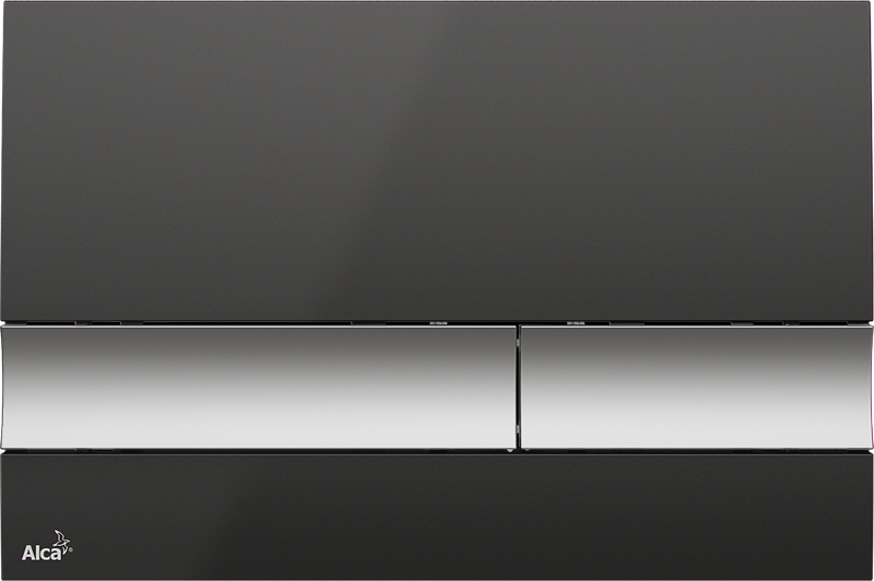 Клавиша смыва Alca Plast AlcaPlast M1728-2 Кнопка смыва черная/хром матовый