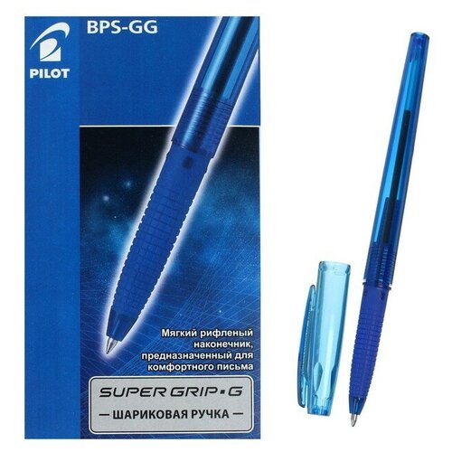 Ручка шариковая Pilot Super Grip G, узел 1.0мм, резиновый упор, стержень синий, BPS-GG-M (L)