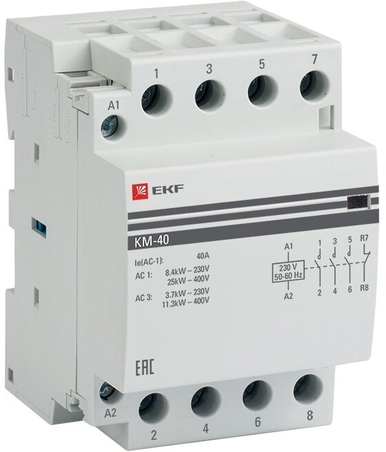 Контактор модульный КМ 40А 3NО-NC (3 мод.) EKF PROxima