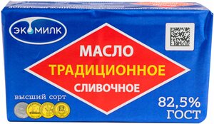 Масло сливочное Экомилк Традиционное 82.5%