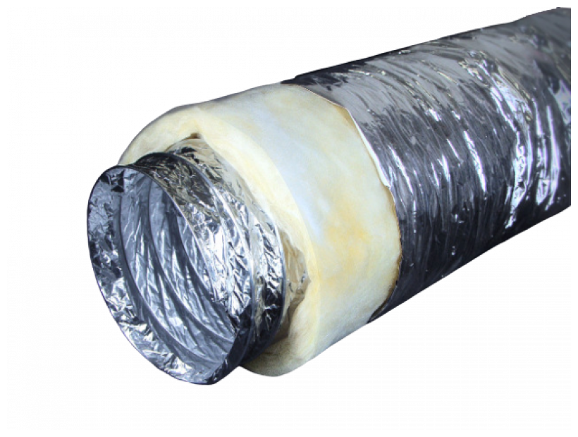 АПЛ-П 160 Теплозвукоизолированный воздуховод гибкий полиэфирный, (L до 10м) изолированный, утепленный, звукопоглощающий - фотография № 3