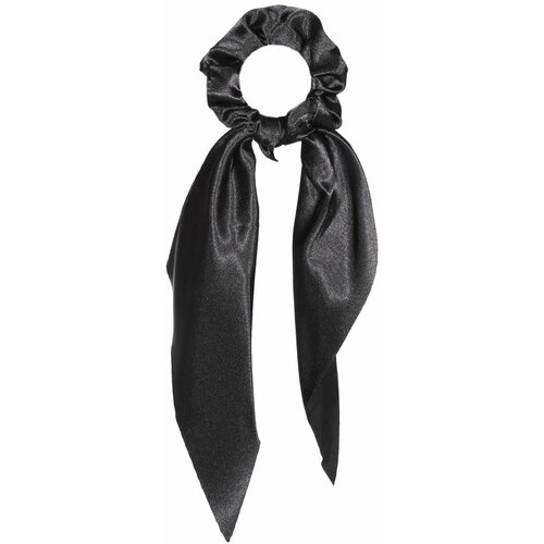 Резинка для волос, 25 см, с лентой, сатин, черная, Silk