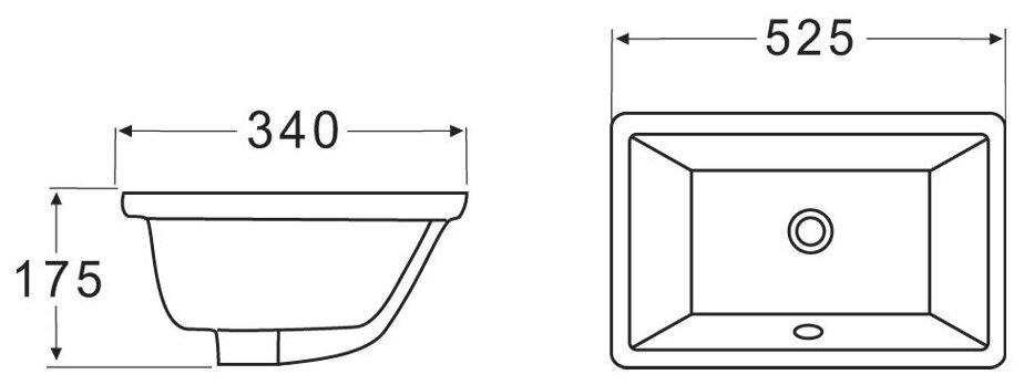 Раковина BelBagno BB1006 керамическая, встраиваемая снизу 530x370x210 - фотография № 4