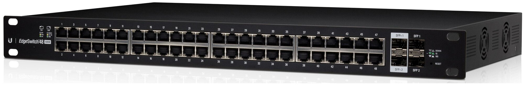 Коммутатор PoE Ubiquiti (48) 10/100/1000 Mbps RJ45, (2) 1/10 Gbps SFP+, (2) 1 Gbps SFP. Макс энергопотребление 500 Вт. Макс пропускная спос - фото №7