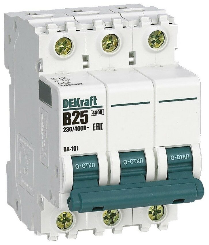 DEKraft Автоматический выключатель 3Р 25А B ВА-101 4,5кА (арт. 11032DEK)