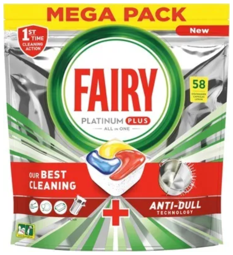 Капсулы для посудомоечной машины Fairy Platinum Plus 58 шт - фотография № 2