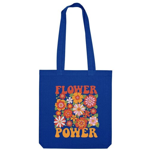 flower power Сумка шоппер Us Basic, синий
