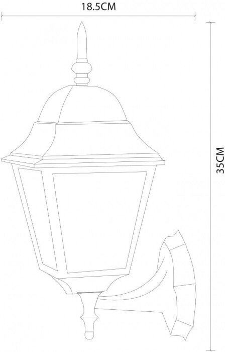 Уличный настенный светильник Arte Lamp BREMEN A1011AL-1BK, E27, 60Вт, кол-во ламп:1шт, Черный