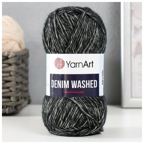 пряжа yarnart denim washed 30% акрил 70% хлопок 130 м 1 шт 50 г 923 черный меланж 9554809 Пряжа Denim Washed 30% акрил 70% хлопок 130м/50гр (923 чёрный меланж)