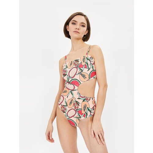 фото Купальник слитный baon купальник с принтом baon b330005, размер: l, желтый