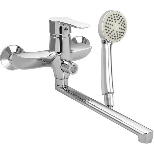 BIANCO 3716 Смеситель в ванную шаровый, длинный нос, с дивектором на корпусе