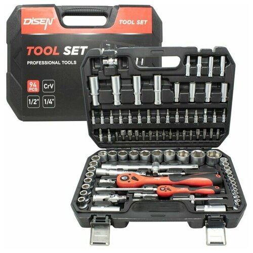 Набор инструментов 94пр.1/4''1/2''(6гр.)(4-32мм)