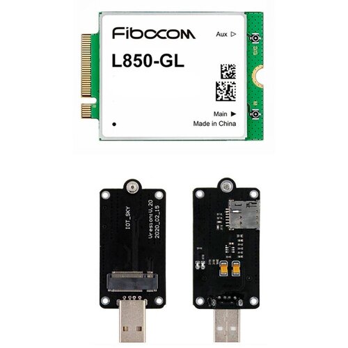 Комплект Модем M.2 Fibocom L850-GL cat.9 + Адаптер USB 2.0 для NGFF M.2 модемов