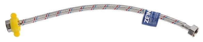 Подводка гибкая для воды ТероПром 6947369 ZEIN, 1/2", гайка-гайка, 40 см, с ключом для монтажа, 6947369