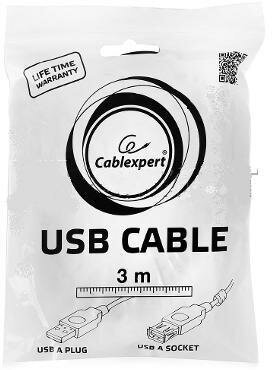 Удлинитель Cablexpert USB - USB (CCF2-USB2-AMAF-10), 3 м, черный Gembird - фото №4