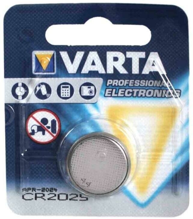 Дисковая батарейка Varta CR2025 Lithium 3V BL1 6025 , 1шт.