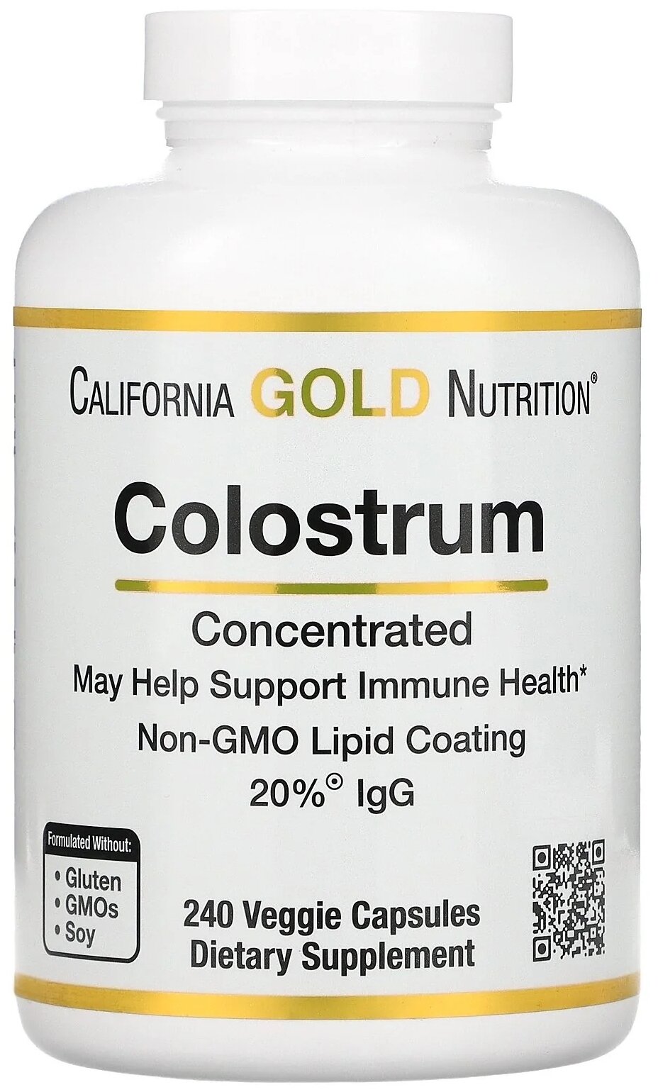 California Gold Nutrition Colostrum вег. капс., 0.2 г, 240 шт.