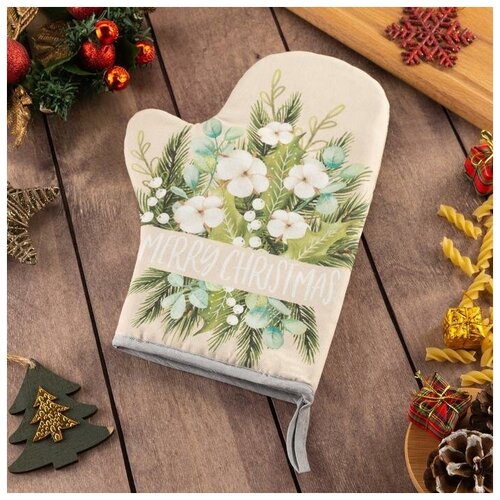 Варежка-прихватка Beautiful Сhristmas 20х28см саржа 100 хлопок ватин 250гм2 544₽