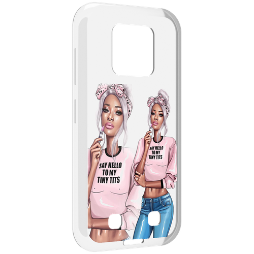Чехол MyPads Девушка-в-розовой-футболке женский для Oukitel WP18 задняя-панель-накладка-бампер