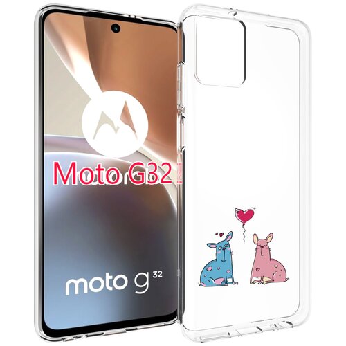 Чехол MyPads Лама любовь для Motorola Moto G32 задняя-панель-накладка-бампер