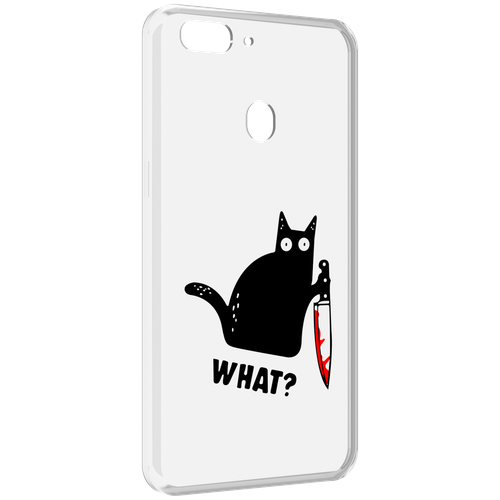 Чехол MyPads котик-убийца для Oppo Realme 2 задняя-панель-накладка-бампер